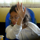 Heather Mack, suspected in the murder of her mother, Sheila von Wiese-Mack, gestures while in custody at a police station in Denpasar on the Indonesian resort island of Bali on Aug. 14, 2014.
SONNY TUMBELAKA/AFP/Getty Images